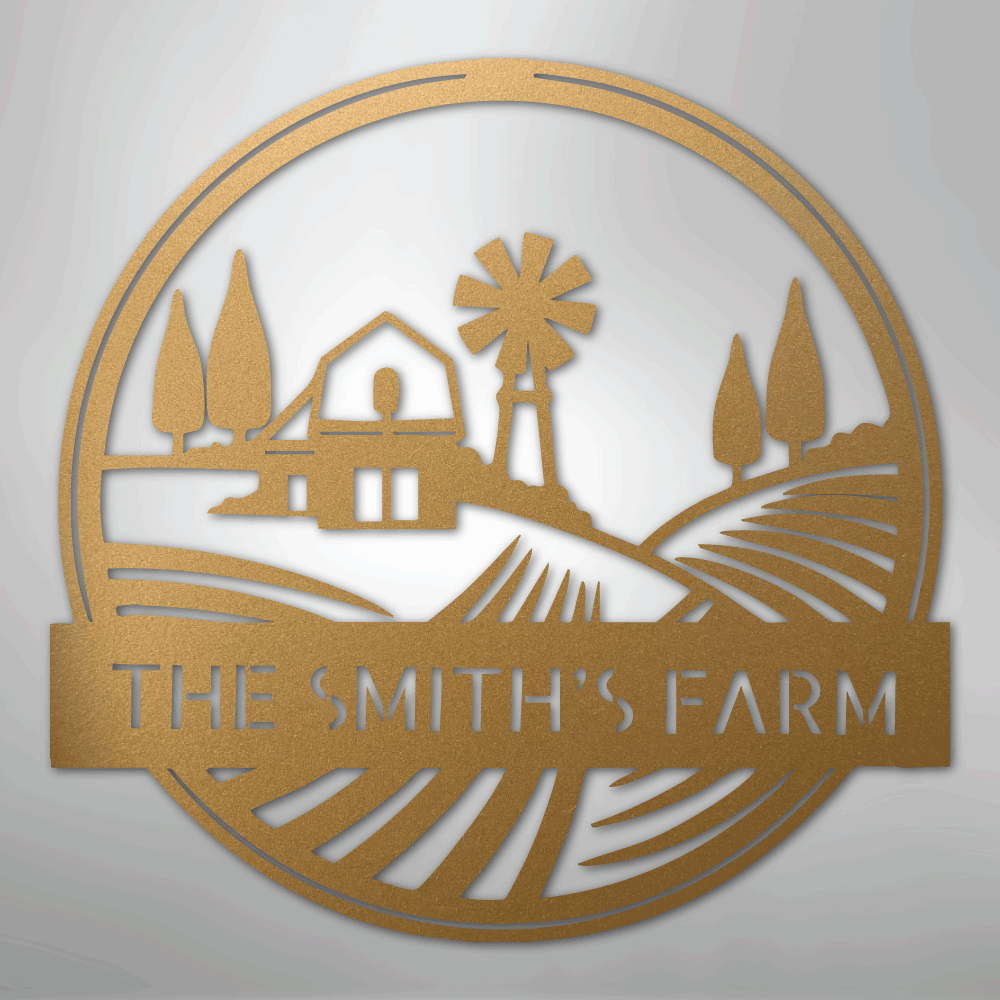 Steel Sign Rolling Fields Monogram - Steel Sign