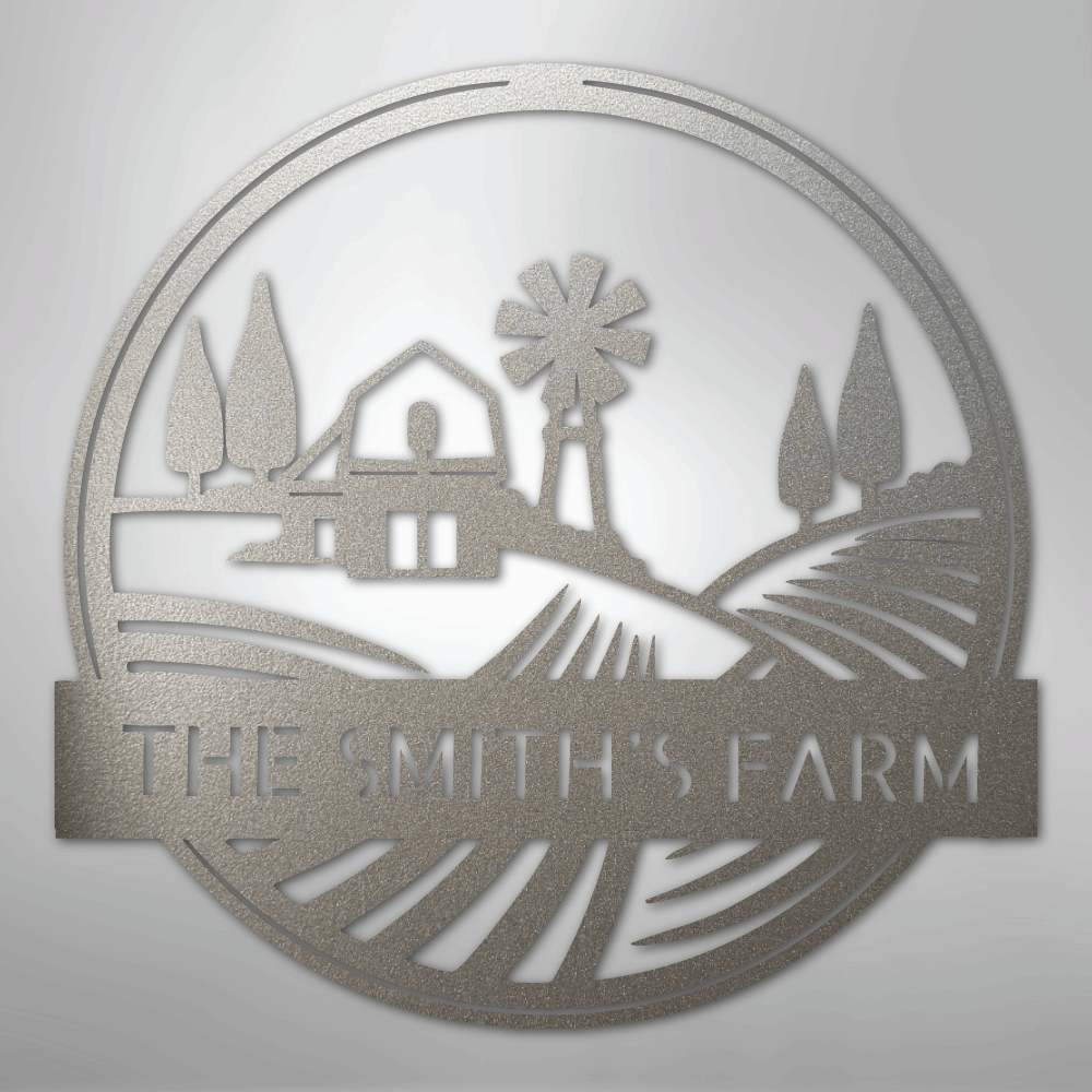Steel Sign Rolling Fields Monogram - Steel Sign