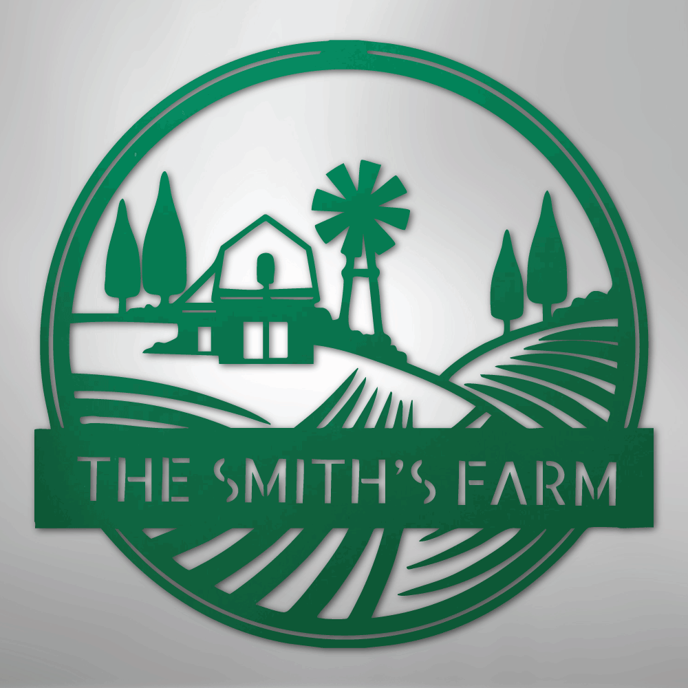 Steel Sign Rolling Fields Monogram - Steel Sign