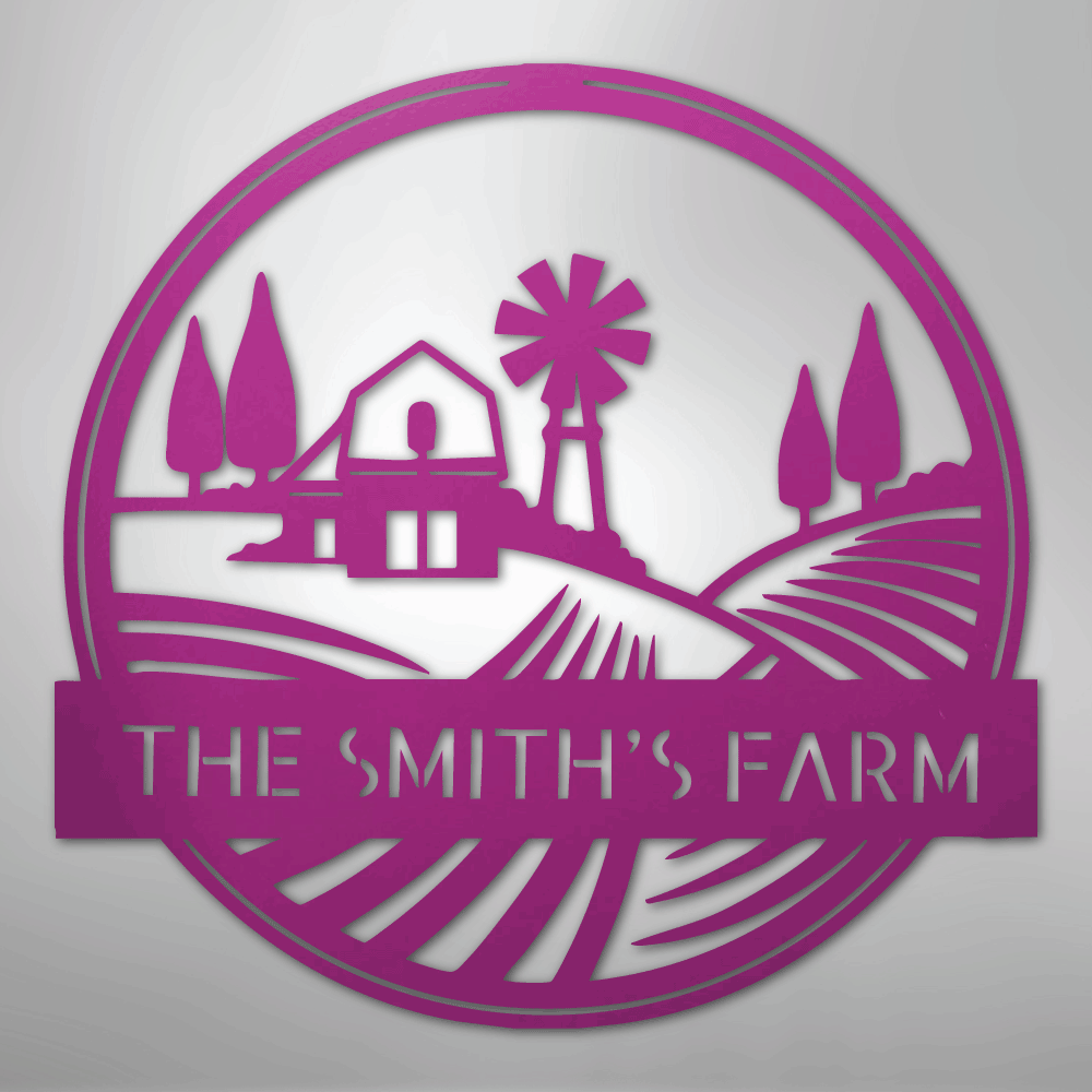 Steel Sign Rolling Fields Monogram - Steel Sign