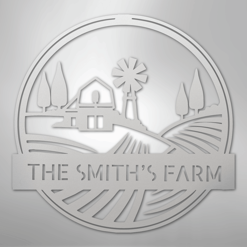 Steel Sign Rolling Fields Monogram - Steel Sign