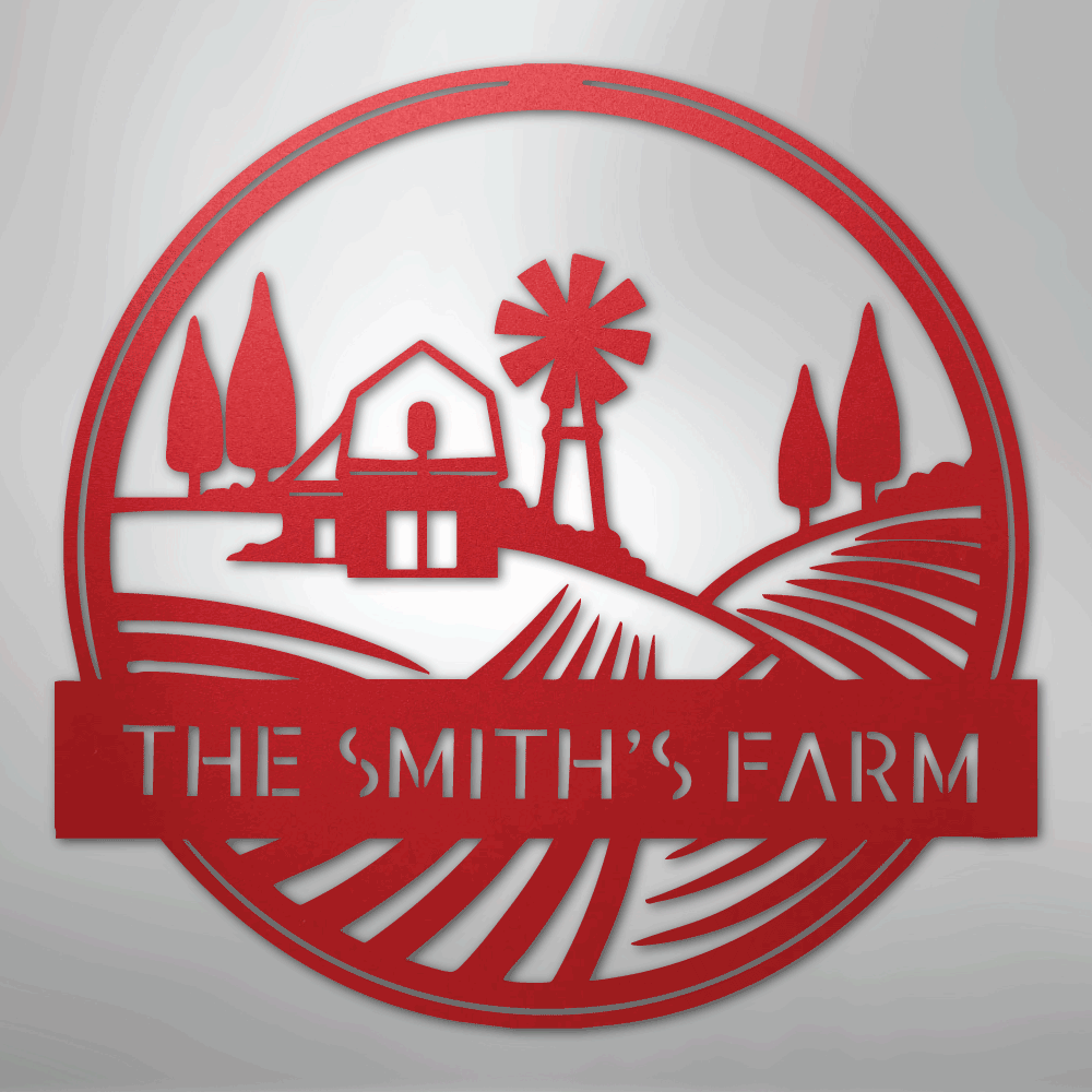 Steel Sign Rolling Fields Monogram - Steel Sign