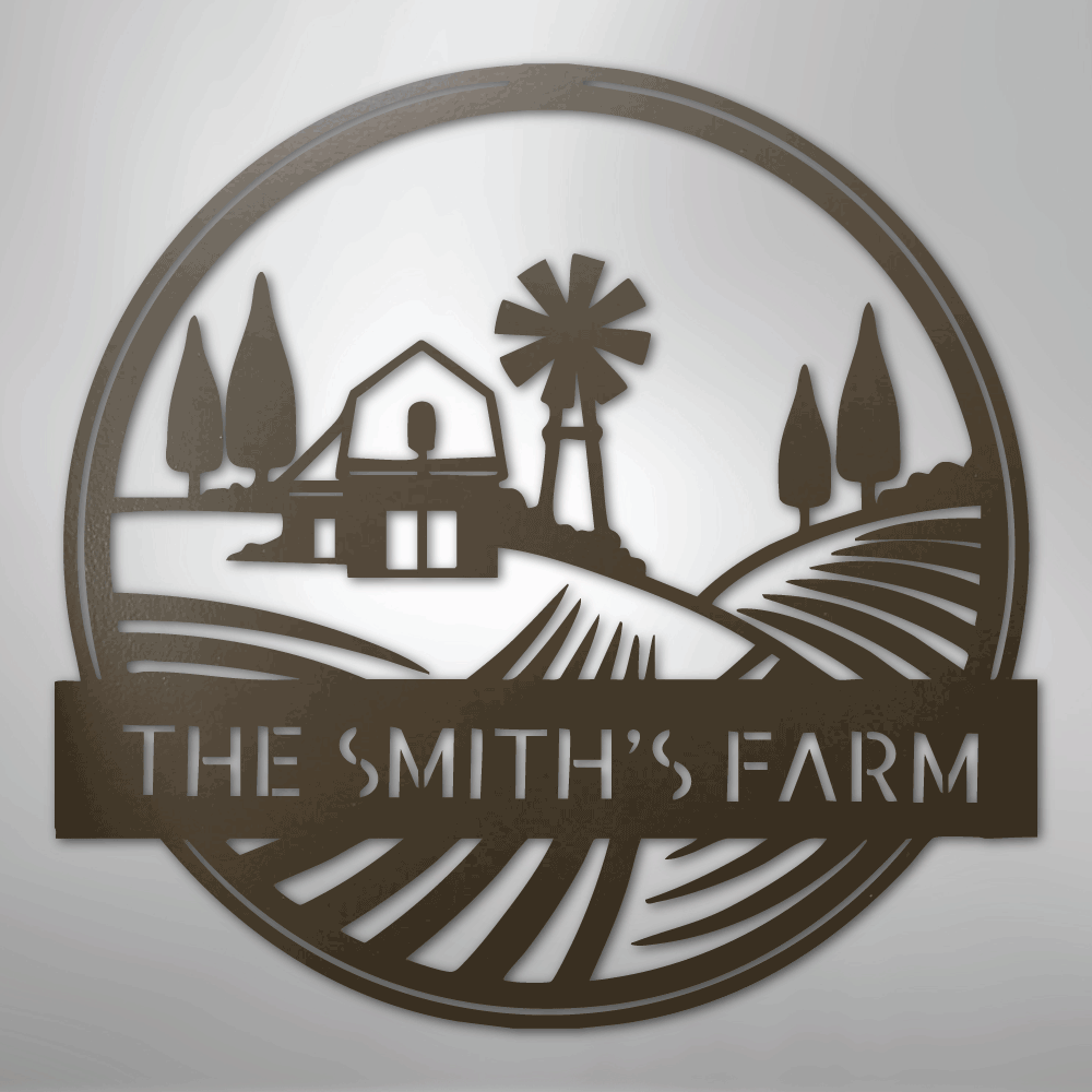 Steel Sign Rolling Fields Monogram - Steel Sign