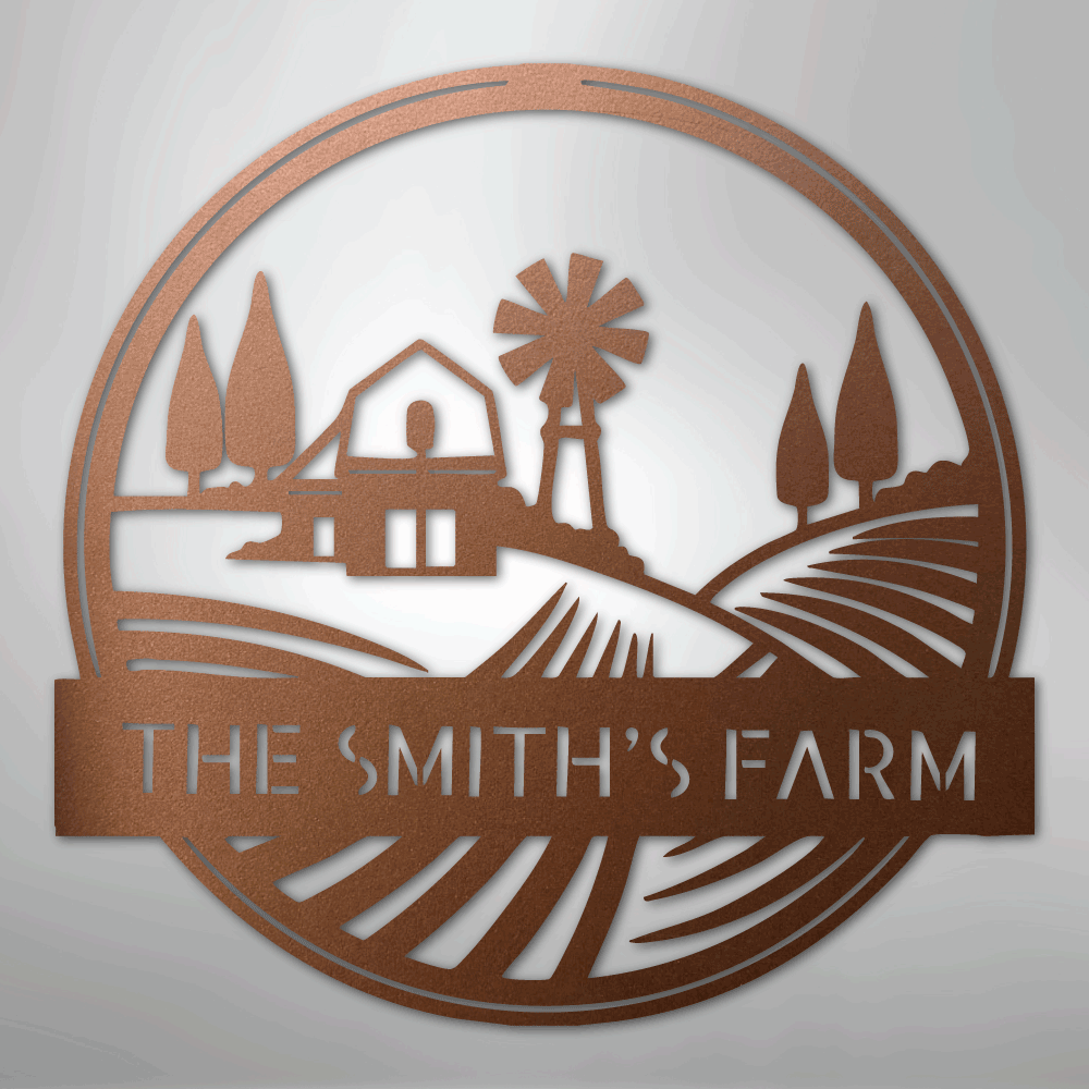 Steel Sign Rolling Fields Monogram - Steel Sign