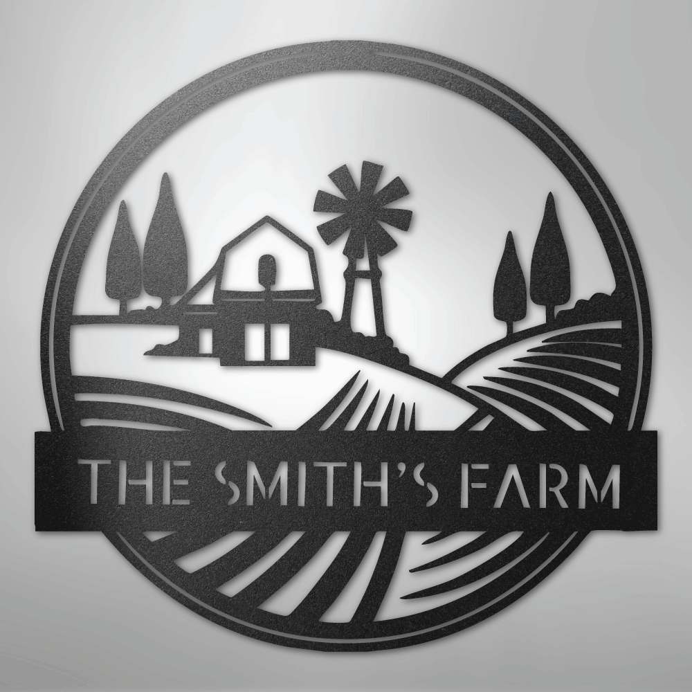 Steel Sign Rolling Fields Monogram - Steel Sign