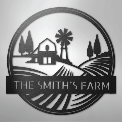 Steel Sign Rolling Fields Monogram - Steel Sign