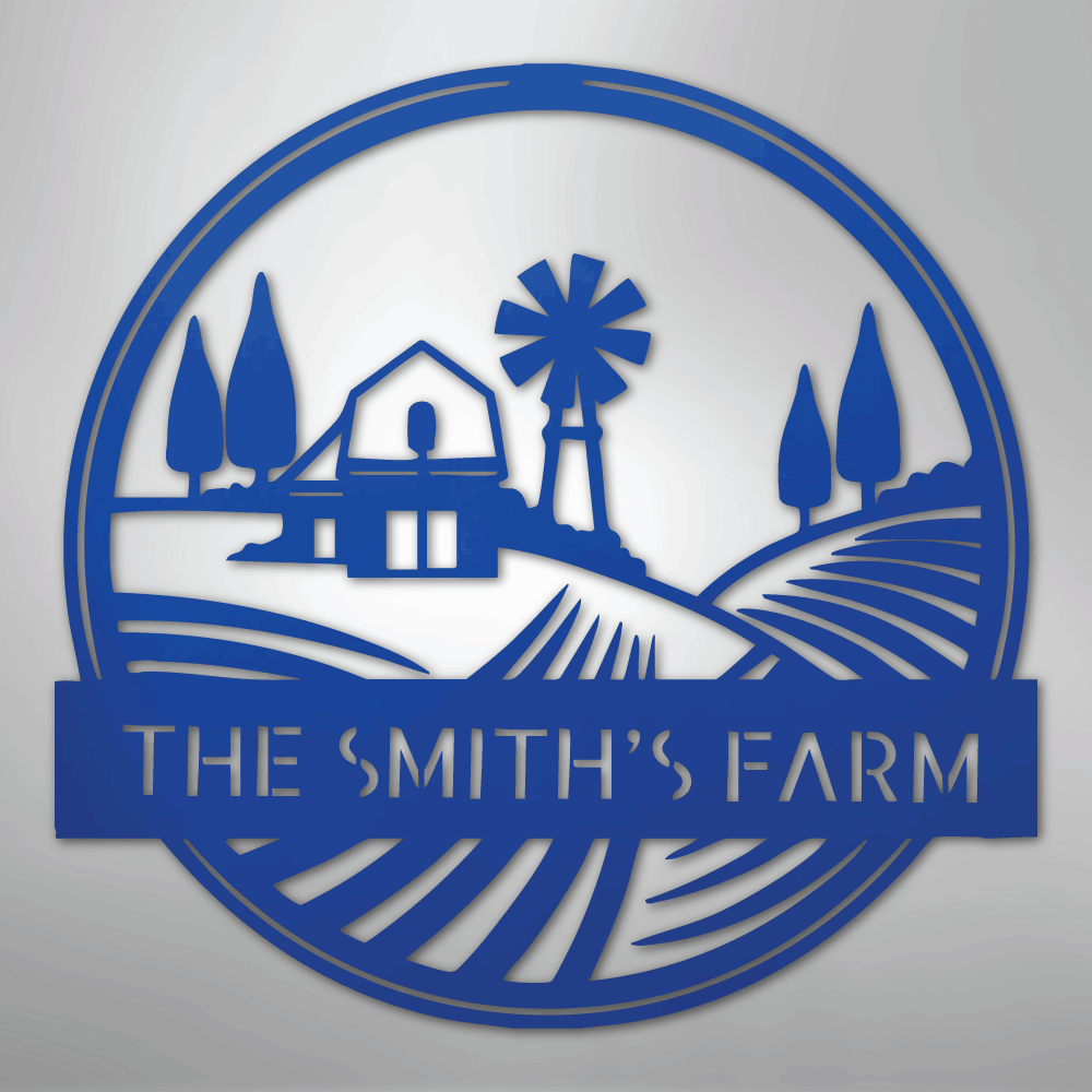Steel Sign Rolling Fields Monogram - Steel Sign