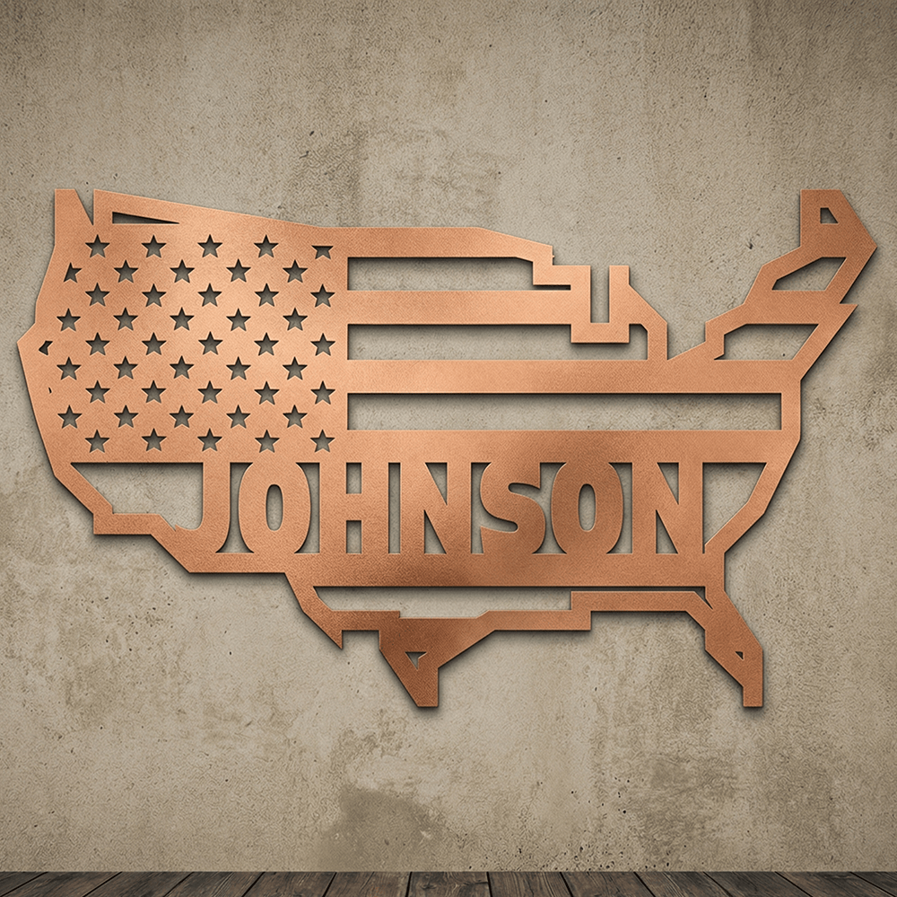 Wall Art American Family - Personalized Metal Art