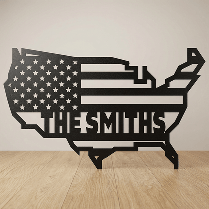 Wall Art American Family - Personalized Metal Art