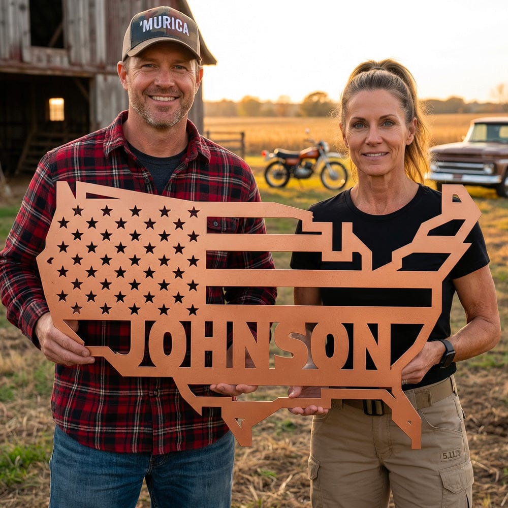 Wall Art American Family - Personalized Metal Art