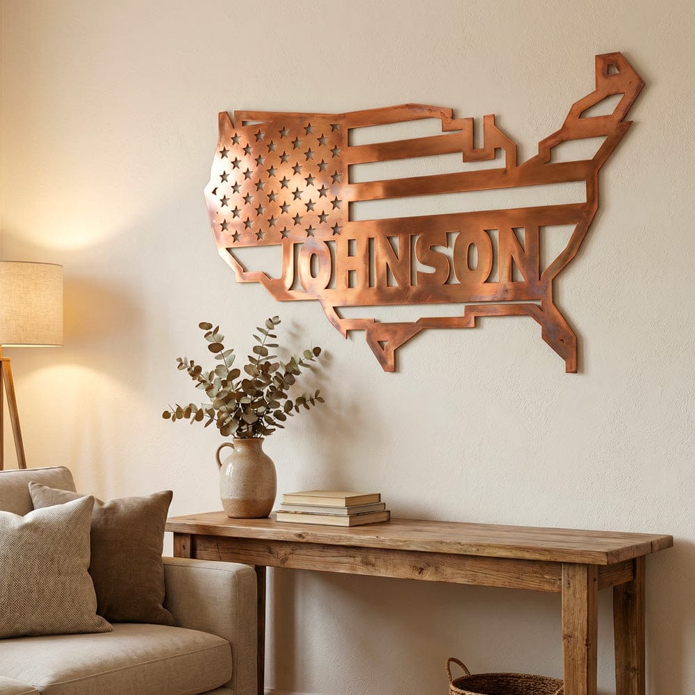 Wall Art American Family - Personalized Metal Art