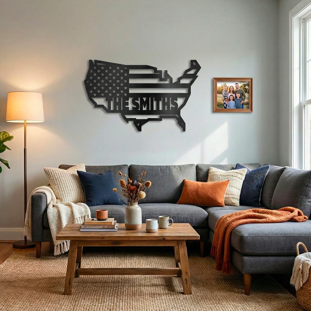 Wall Art American Family - Personalized Metal Art