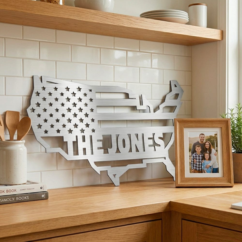 Wall Art American Family - Personalized Metal Art