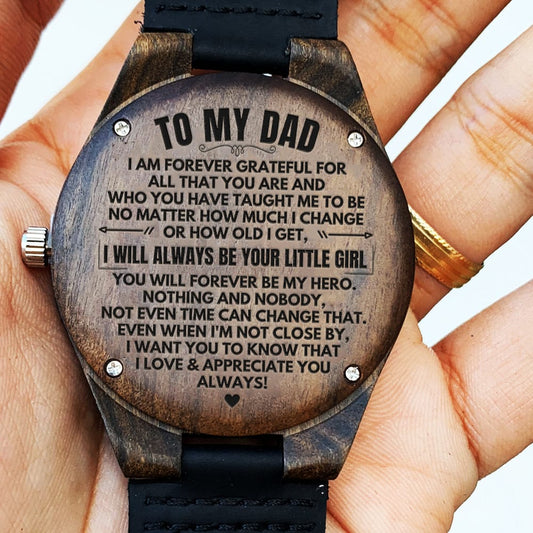 Watches To My Dad - From Daughter - Premium Engraved Wood Watch - SS495