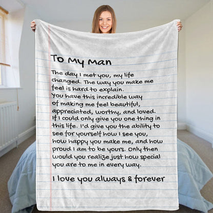 All Over Prints [ALMOST SOLD OUT] To My Man - Love Letter Inspired Comfy Blanket - SS166