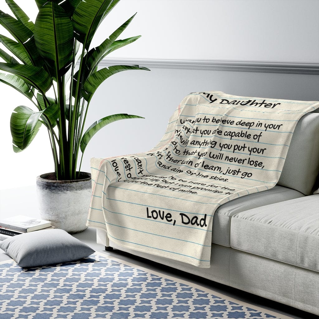 All Over Prints Daughter Love Note Style - Personalized Comfy Blanket - SS89