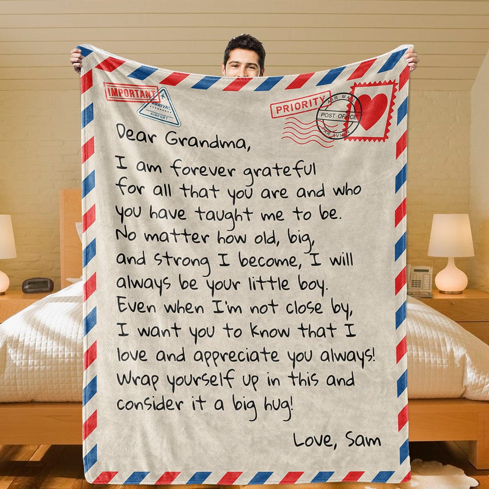 Dear Grandma - From Grandson - Personalized Giant Love Letter Blanket -  SS361-GM