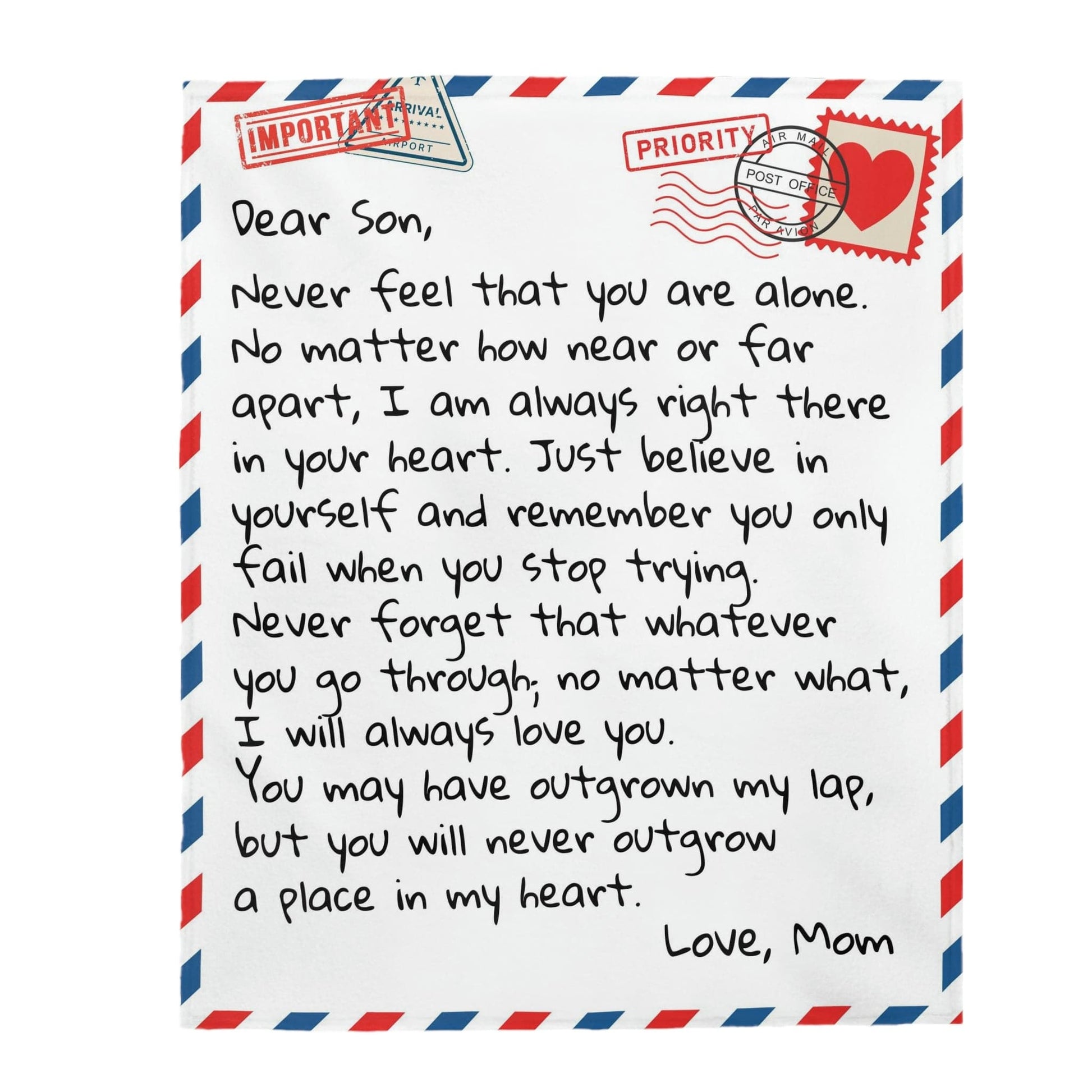 All Over Prints Dear Son - From Mom - Personalized Giant Love Letter Blanket - SS388