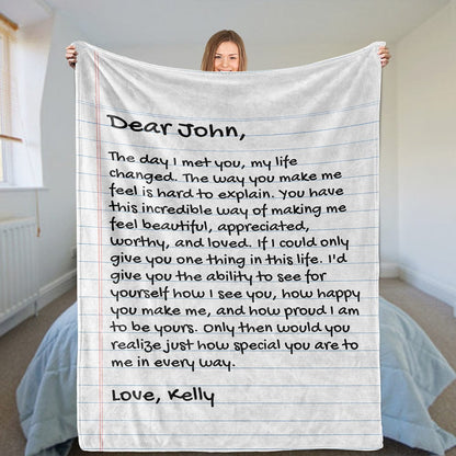 All Over Prints FOR HIM - Personalized Love Letter Inspired Comfy Blanket - SS166P