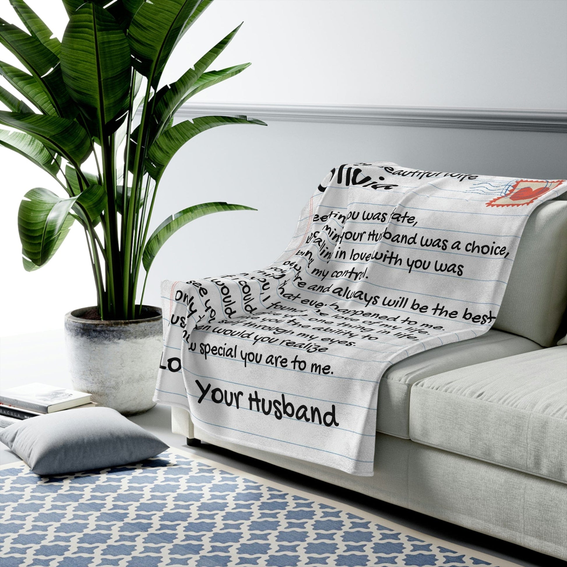 All Over Prints Personalized Giant Love Letter for Wife - Comfy Blanket - SS323