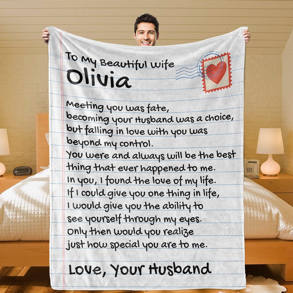 All Over Prints Personalized Giant Love Letter for Wife - Comfy Blanket - SS323