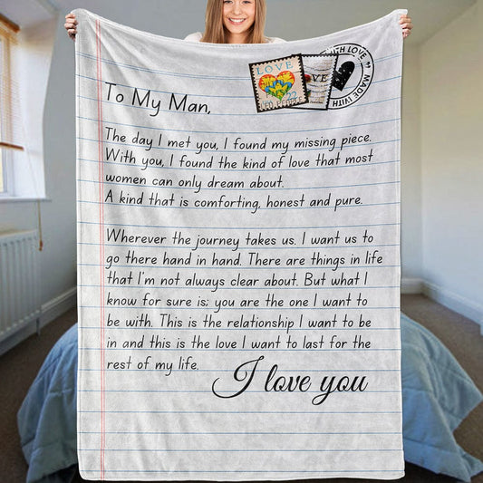 All Over Prints To My Man - Super Comfy Blanket - SS58