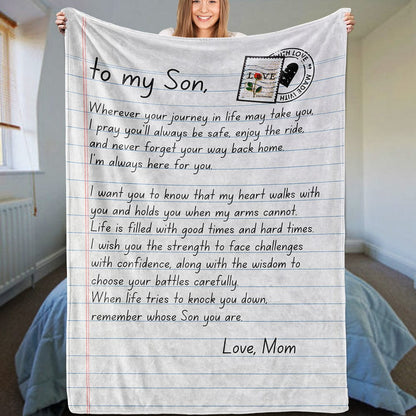 All Over Prints To My Son - Love, Mom - Super Comfy Blanket - SS59