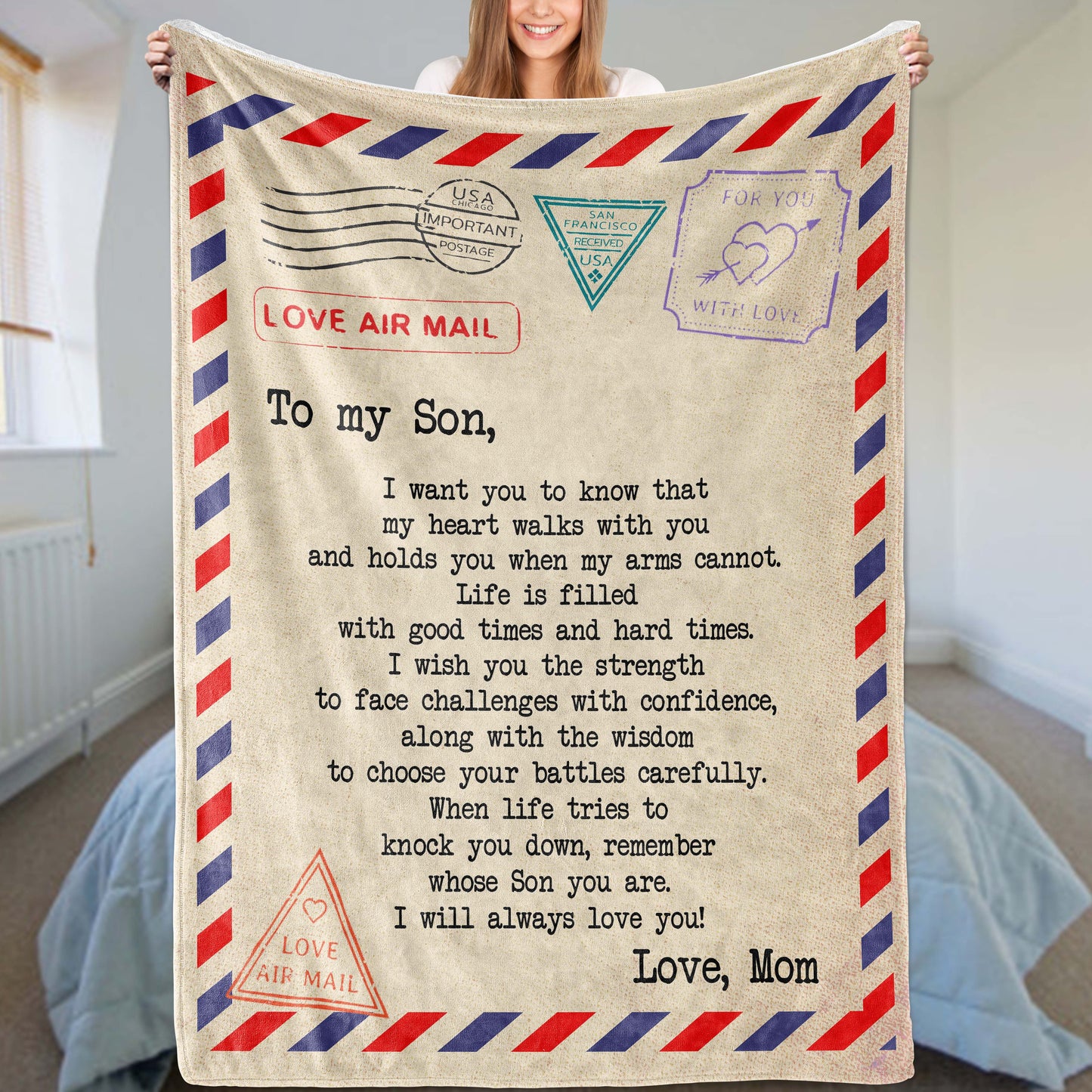 All Over Prints To My Son - Love, Mom - Super Comfy Blanket - SS74