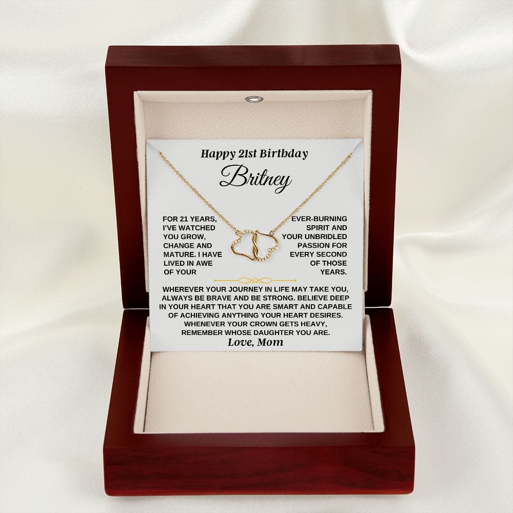 Jewelry 21st Birthday Daughter - Personalized Gift Set (10k Gold w/ 18 Single-cut Diamonds) - SS269