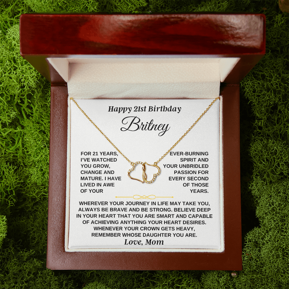 Jewelry 21st Birthday Daughter - Personalized Gift Set (10k Gold w/ 18 Single-cut Diamonds) - SS269
