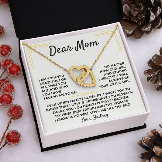 Jewelry Dear Mom - From Daughter - Interlocked Hearts Gift Set - SS381