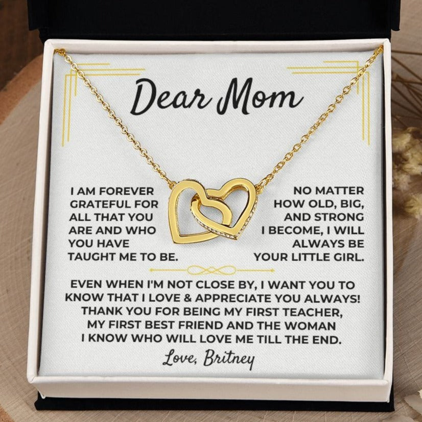 Jewelry Dear Mom - From Daughter - Interlocked Hearts Gift Set - SS381