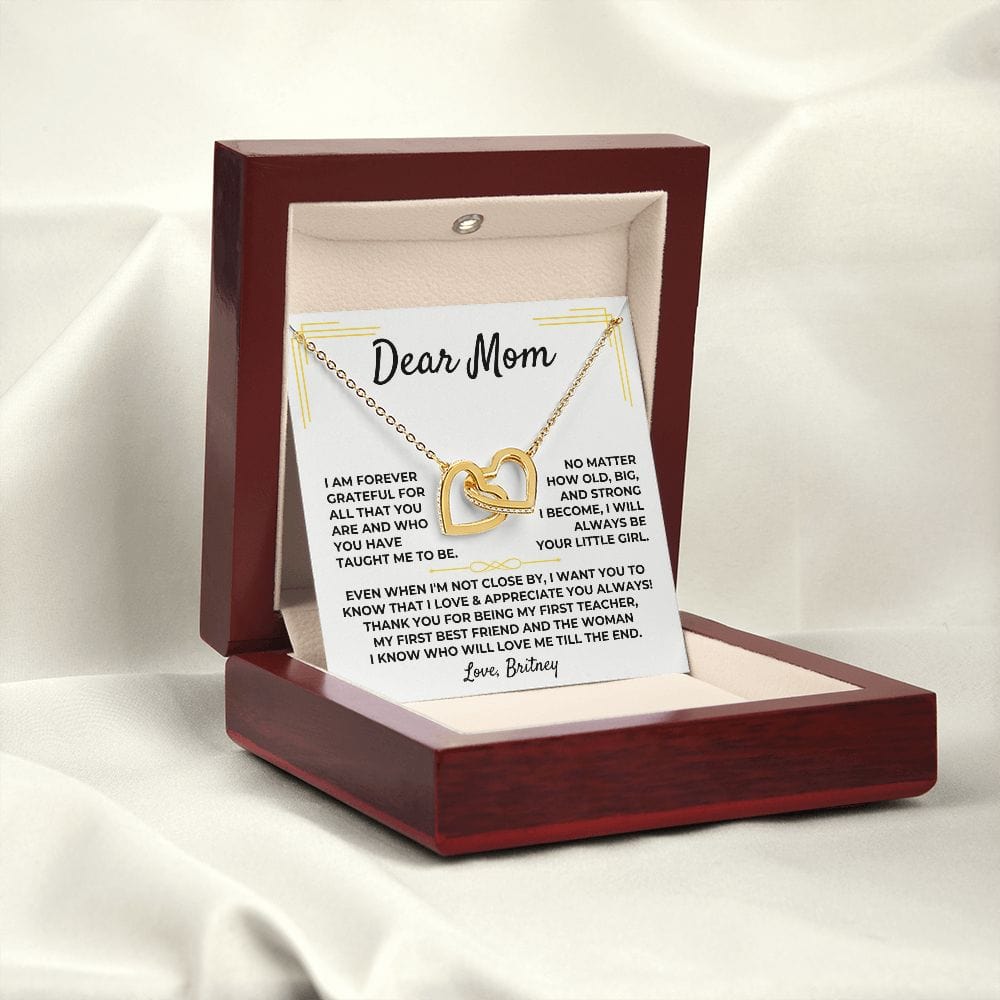 Jewelry Dear Mom - From Daughter - Interlocked Hearts Gift Set - SS381