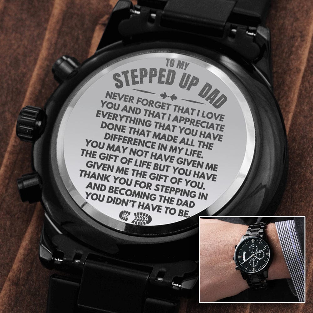 Jewelry *PRE-FATHERS DAY SALE (ALMOST SOLD OUT) - To My Stepped Up Dad - Engraved Premium Watch - SS234