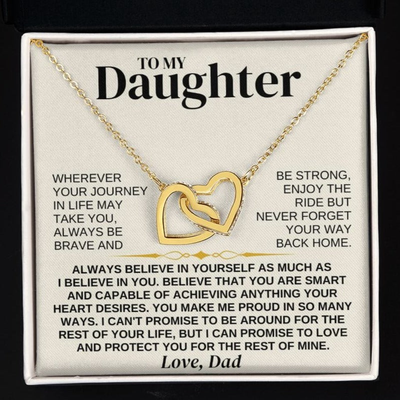 Jewelry To My Beautiful Daughter - Love Dad - Forever Linked Hearts Gift Set - SS318V2