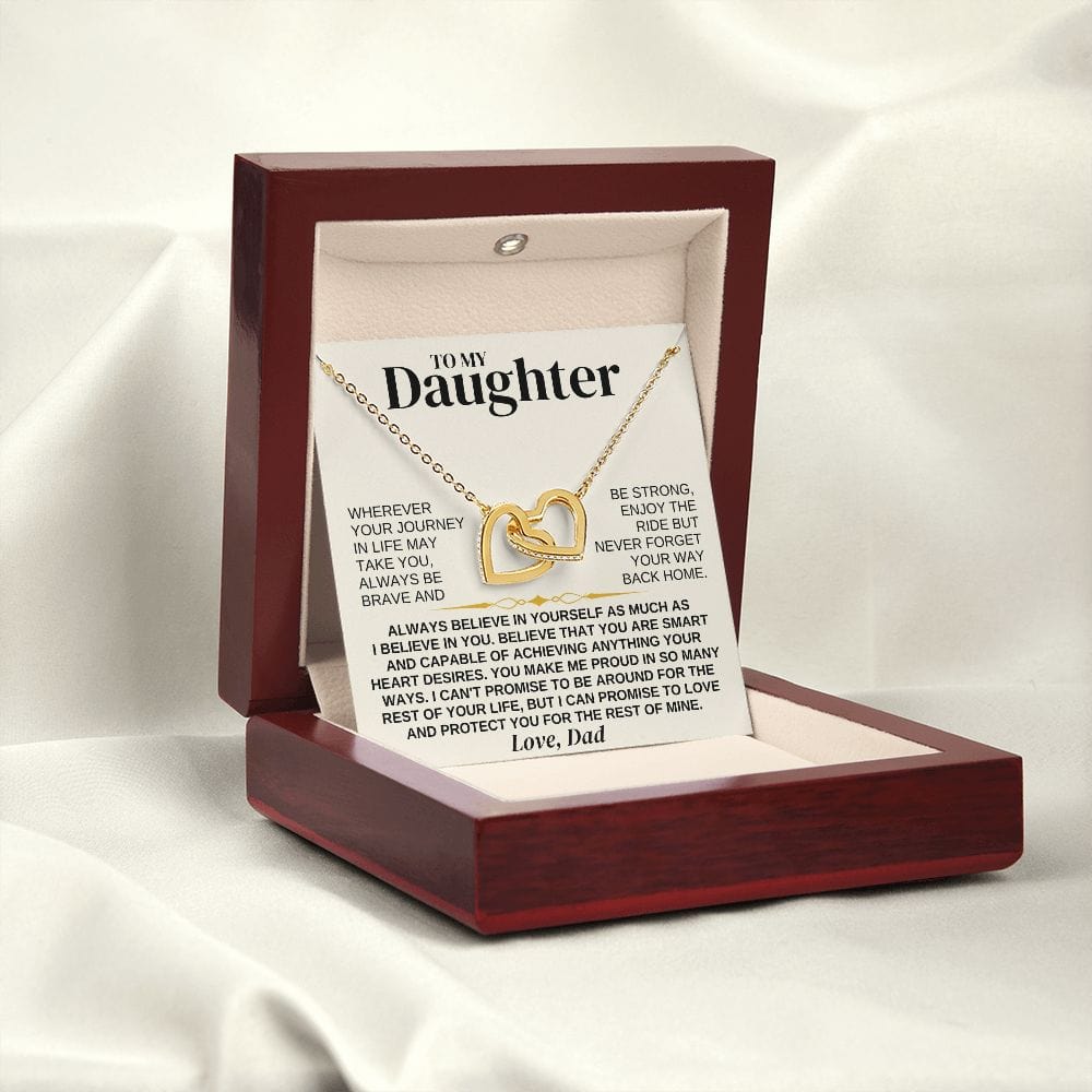 Jewelry To My Beautiful Daughter - Love Dad - Forever Linked Hearts Gift Set - SS318V2