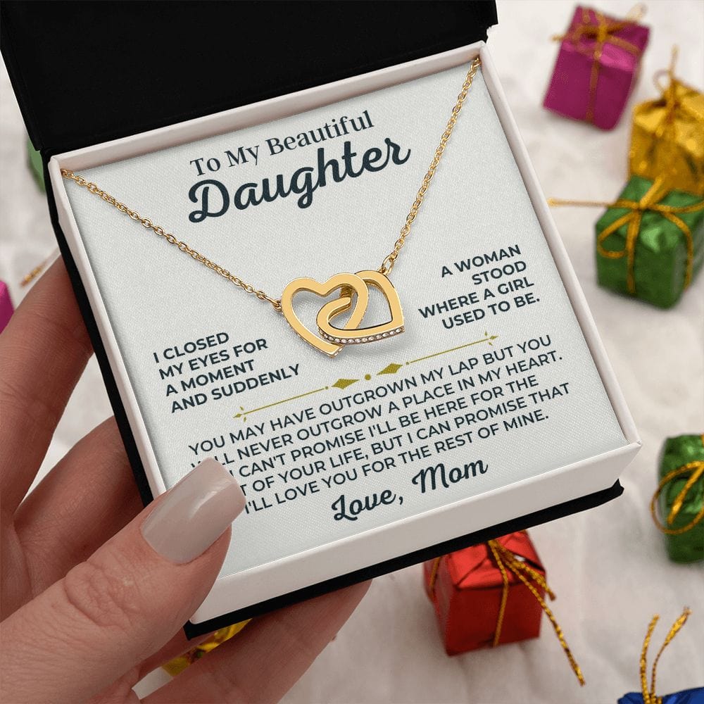 Jewelry To My Beautiful Daughter - Love Mom - Forever Linked Hearts Gift Set - SS427