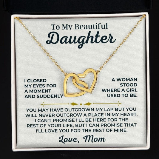 Jewelry To My Beautiful Daughter - Love Mom - Forever Linked Hearts Gift Set - SS427