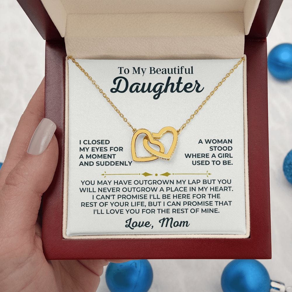 Jewelry To My Beautiful Daughter - Love Mom - Forever Linked Hearts Gift Set - SS427