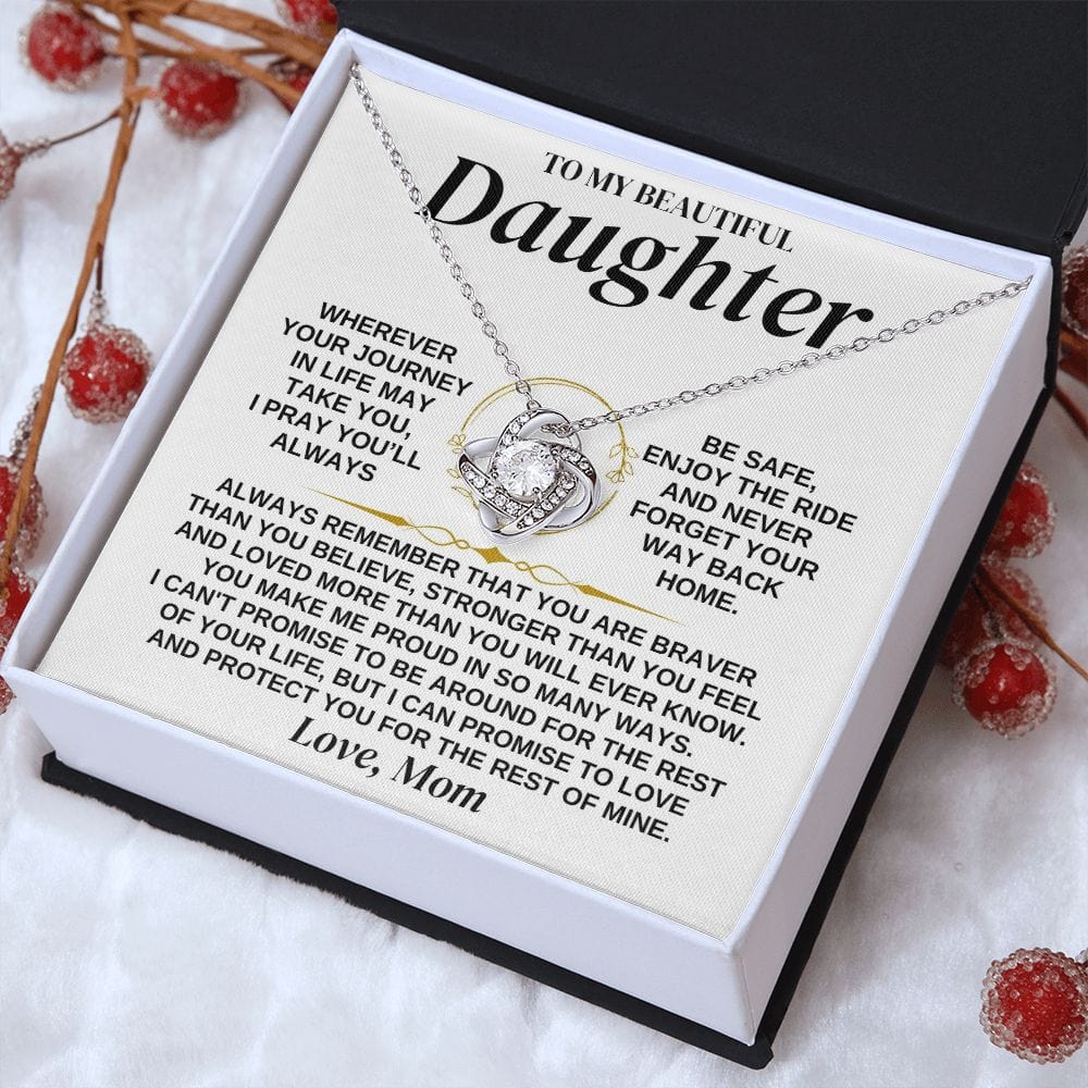 Jewelry To My Beautiful Daughter - Love Mom - Love Knot Gift Set - SS320