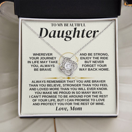 Jewelry To My Beautiful Daughter - Love Mom - Love Knot Gift Set - SS321