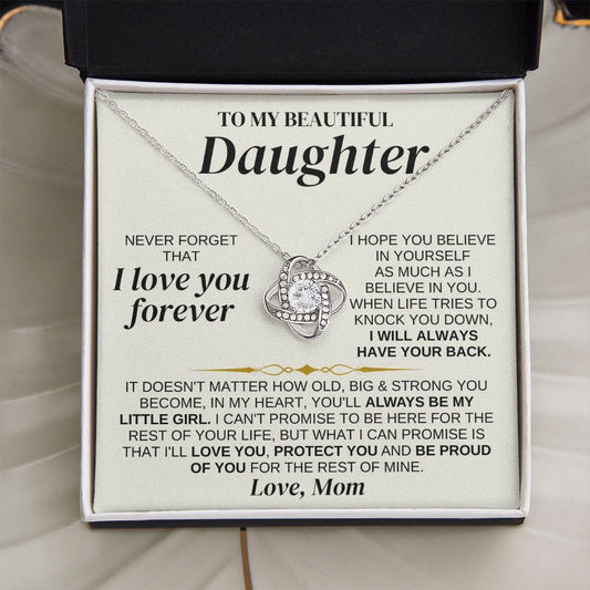 Jewelry To My Beautiful Daughter - Love Mom - Love Knot Gift Set - SS327