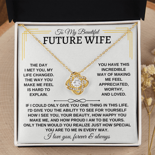 Jewelry To My Beautiful Future Wife - Love Knot Gift Set - SS162SM3