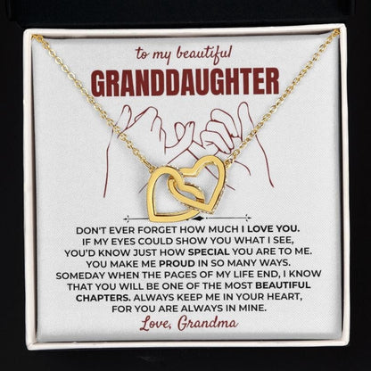 Jewelry To My Beautiful Granddaughter - Forever Linked Hearts Gift Set - SS401