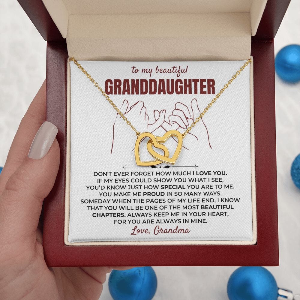 Jewelry To My Beautiful Granddaughter - Forever Linked Hearts Gift Set - SS401