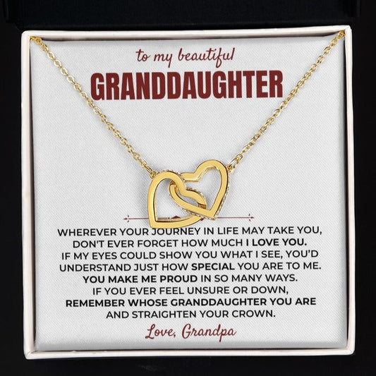 Jewelry To My Beautiful Granddaughter - Forever Linked Hearts Gift Set - SS402