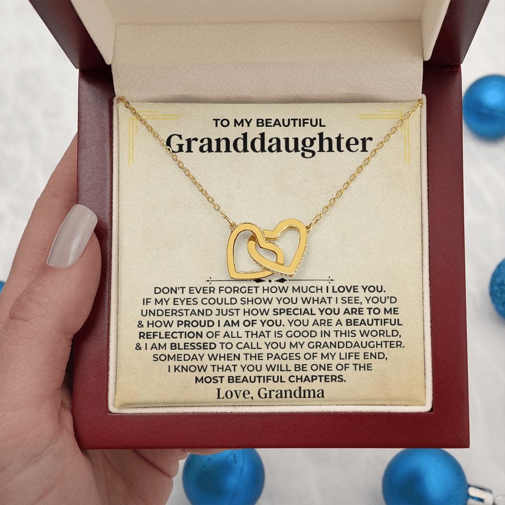 Jewelry To My Beautiful Granddaughter - Forever Linked Hearts Gift Set - SS407