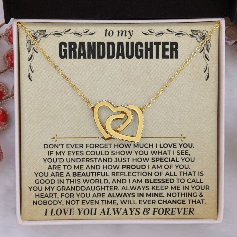 Jewelry To My Beautiful Granddaughter - Forever Linked Hearts Gift Set - SS412