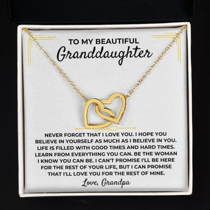 Jewelry To My Beautiful Granddaughter - Interlocked Gold Hearts Gift Set - SS390