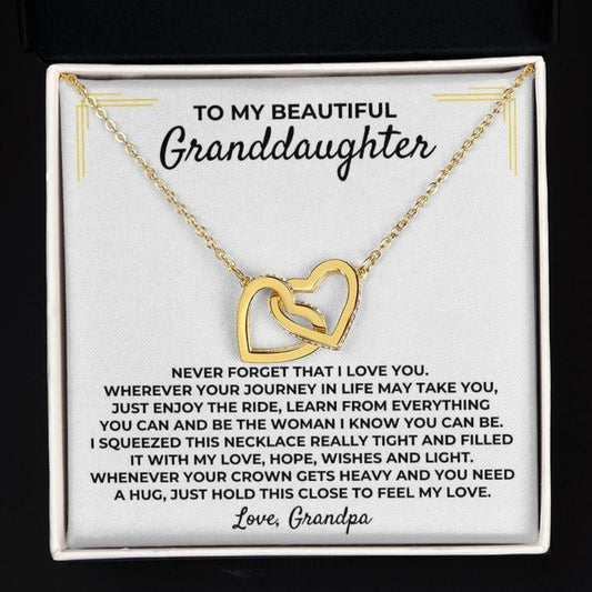 Jewelry To My Beautiful Granddaughter - Interlocked Gold Hearts Gift Set - SS392